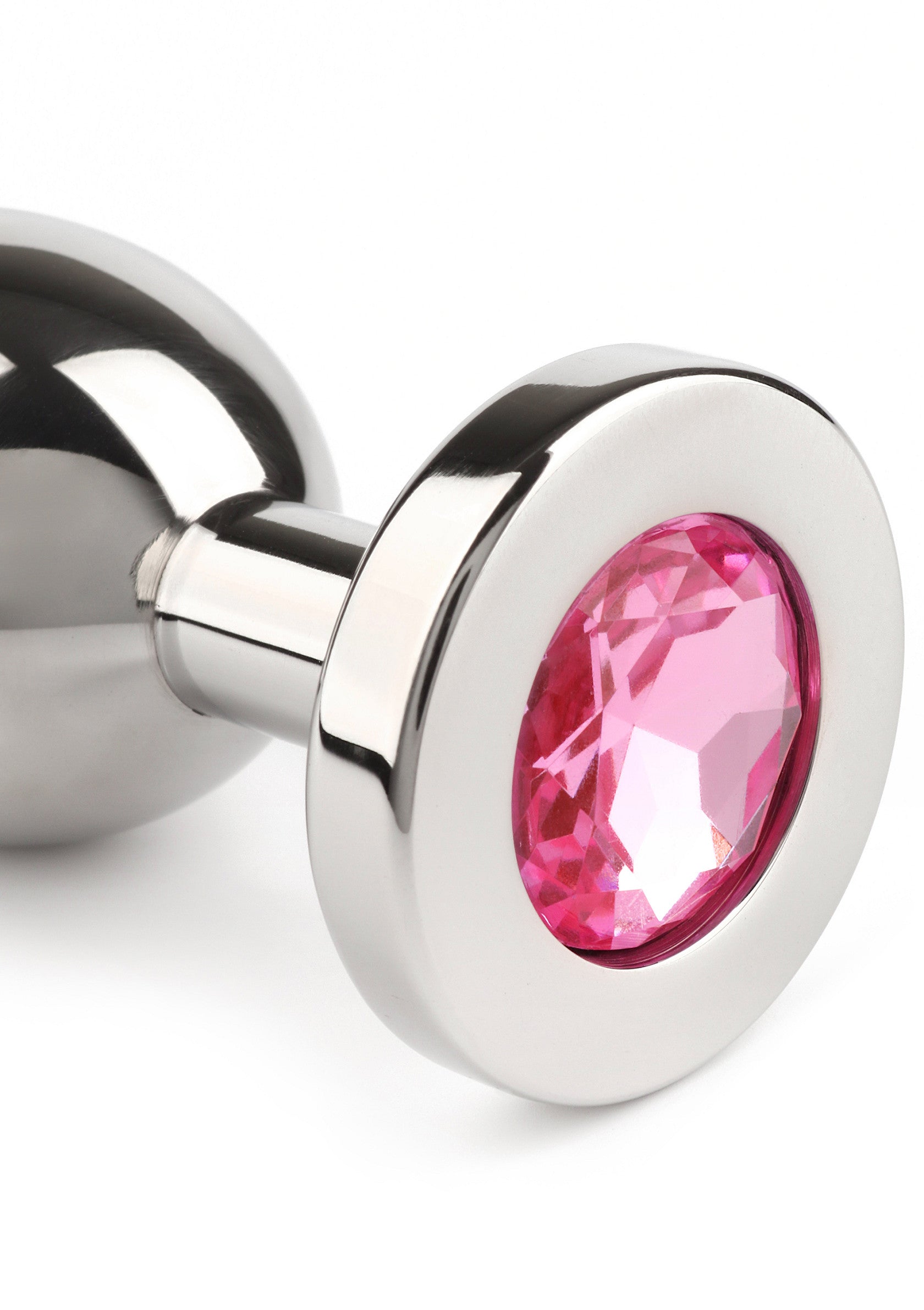 Mr. Steel Jewled Butt Plug Medium PINK - 0