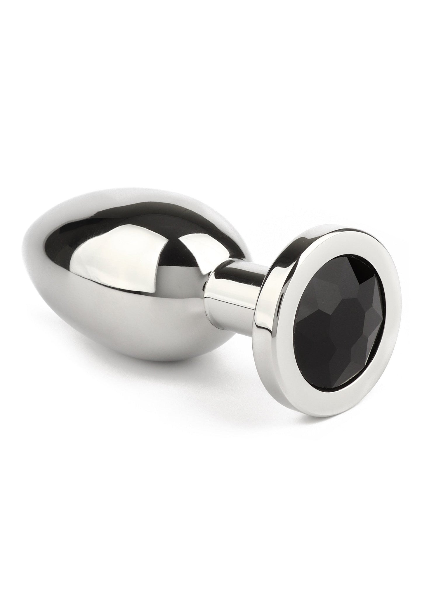 Jewled Butt Plug Large BLACK - 16