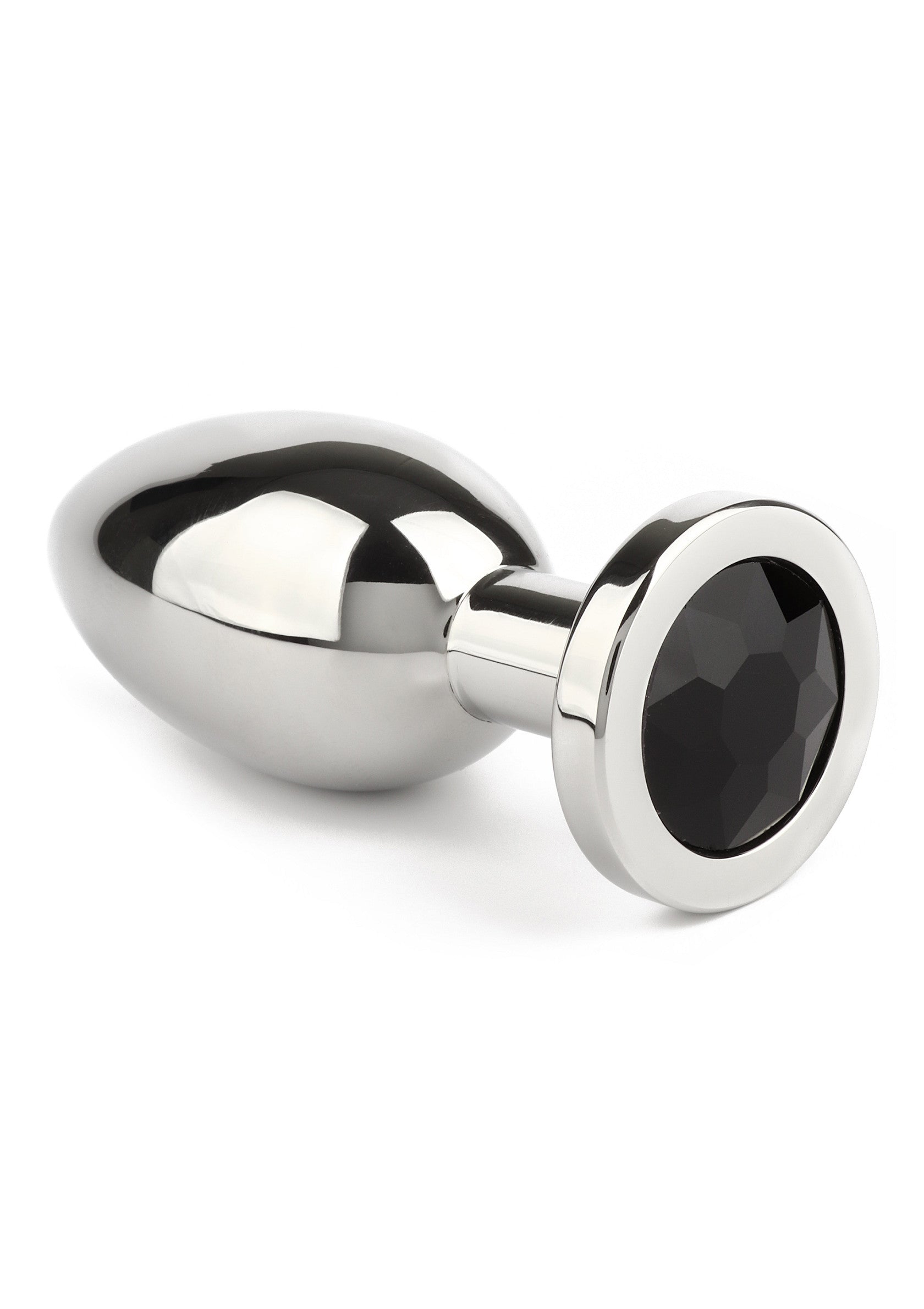 Jewled Butt Plug Large BLACK - 16