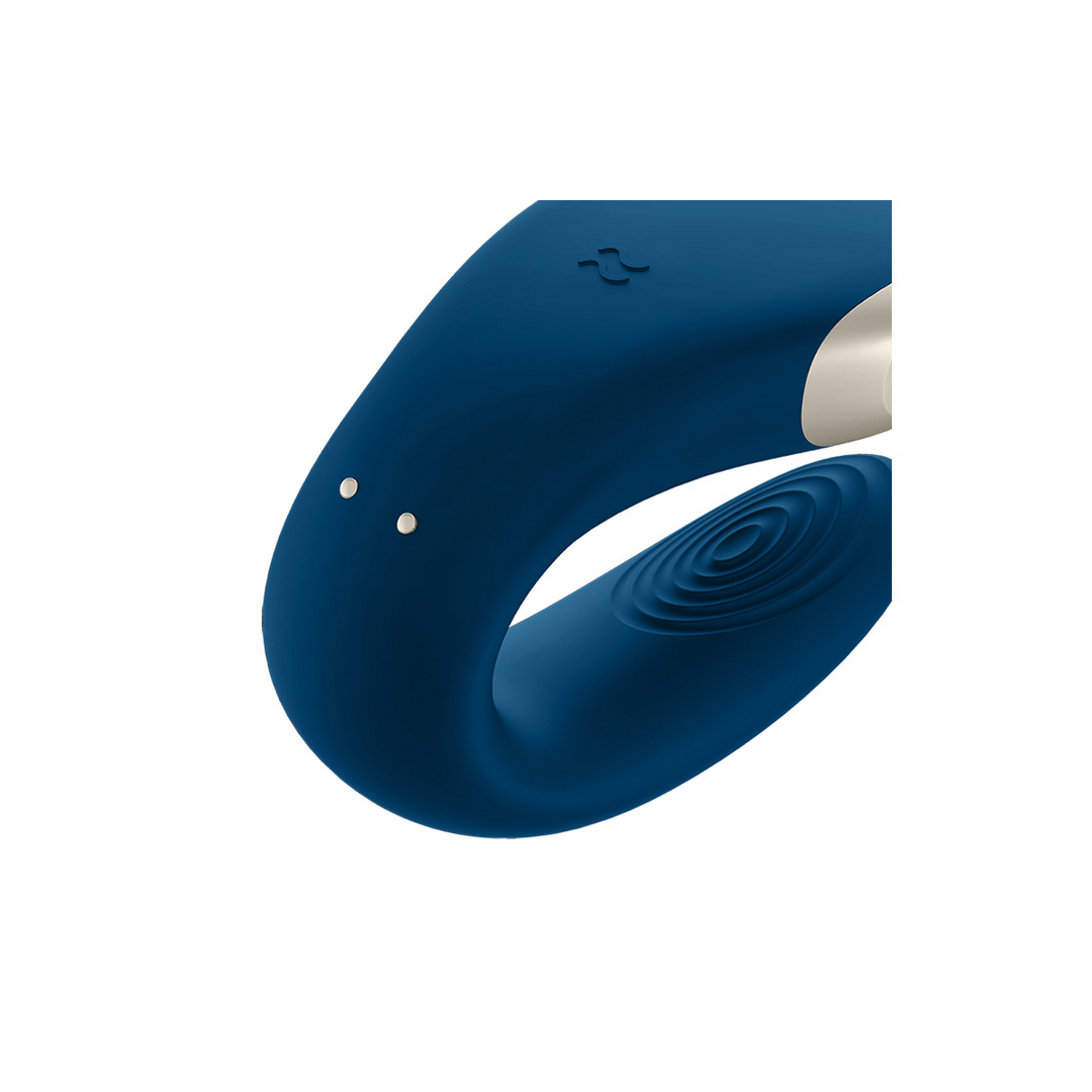 Double Love - Luxe Partner Vibrator - Blauw Schwarz - 0