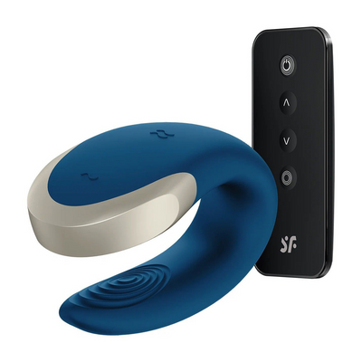 Double Love - Luxe Partner Vibrator - Blauw Schwarz - 0