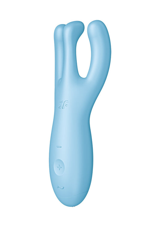Threesome 4Plus - Lay-on Vibrator with App - Blue