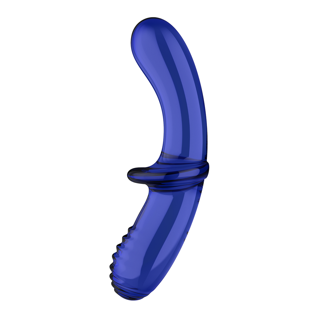 Dubbele Crystal - Glazen Dildo - Lichtblauw Blau - 0