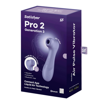 Pro 2 Generatie 3 - Double Air Pulse Vibrator - Liquid Air en Connect App - Lila Violett - 5