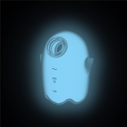 Glowing Ghost - Glow in the Dark - Dubbele Air Pulse Vibrator - Wit Weiß - 4