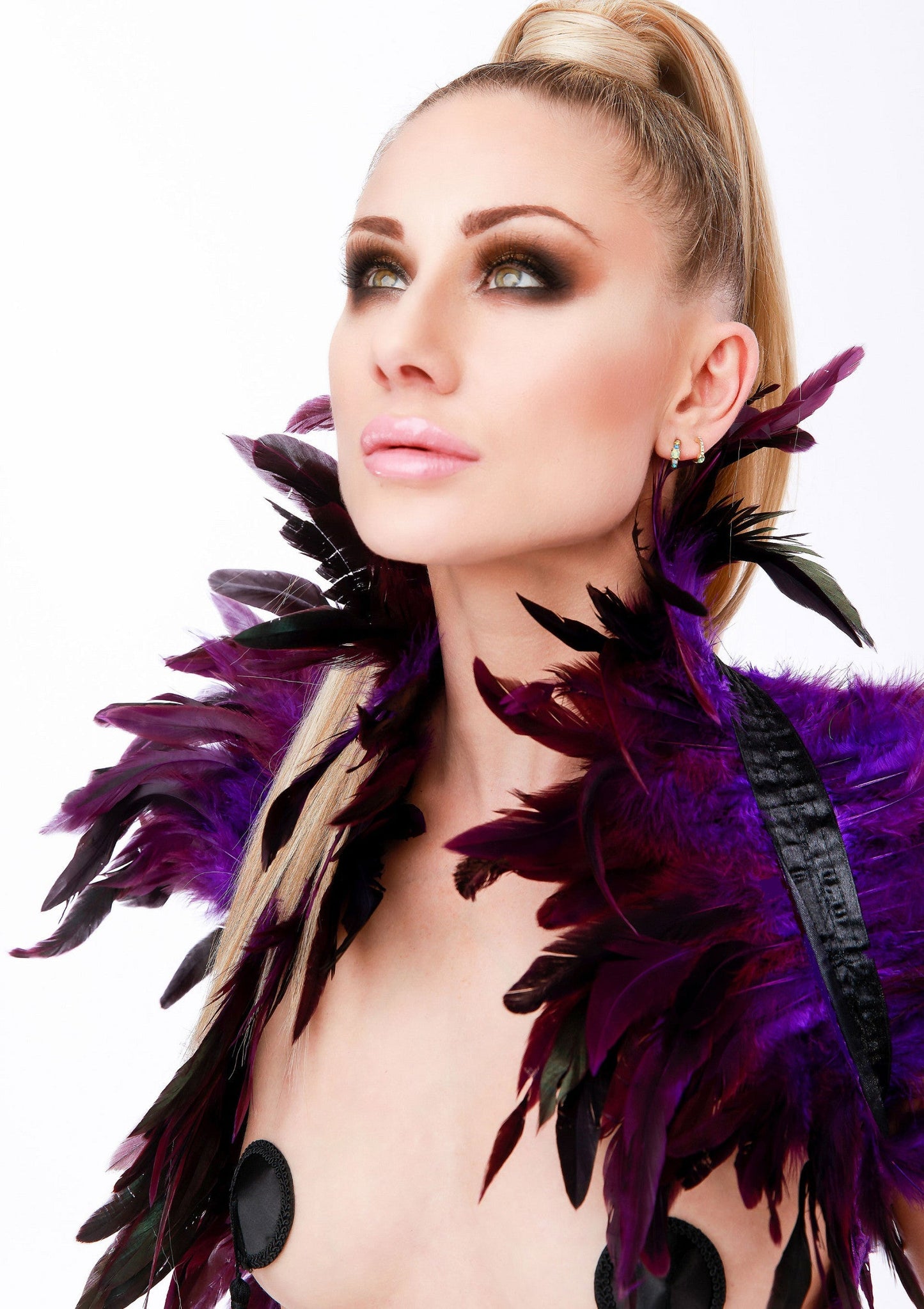 Feather Shoulder Wrap BEIGE O/S - 6