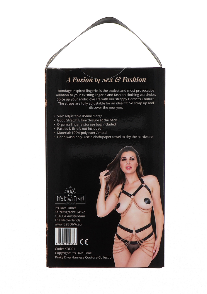 Kinky Diva Luxury Chain Bra BLACK O/S - 2