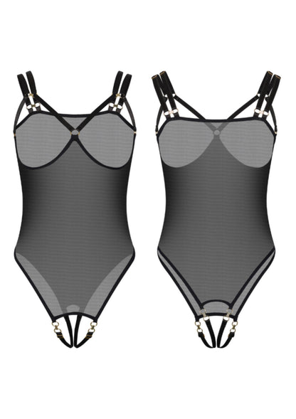 Piquant Cupless & Crotchless Body BLACK O/S - 5