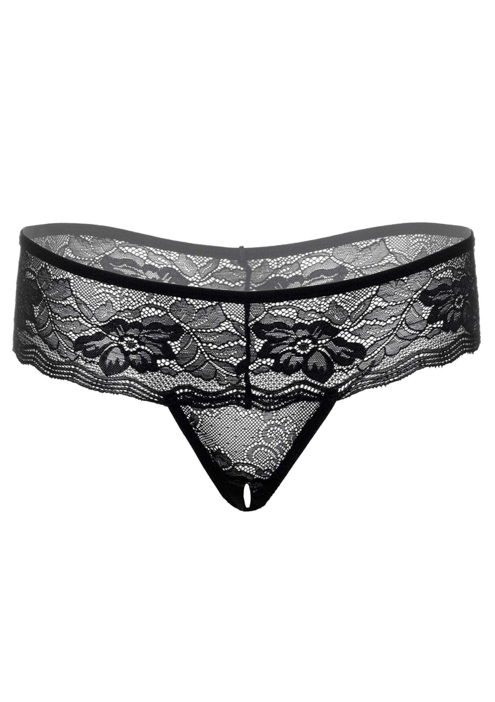 Daring Intimates Jane crotchless thong panty BLACK S/M - 1