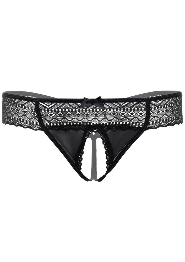 Daring Intimates Roxanne crotchless string BLACK S/M - 3