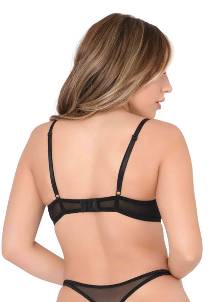 Very sexy embroidered bra BLACK 75B - 2