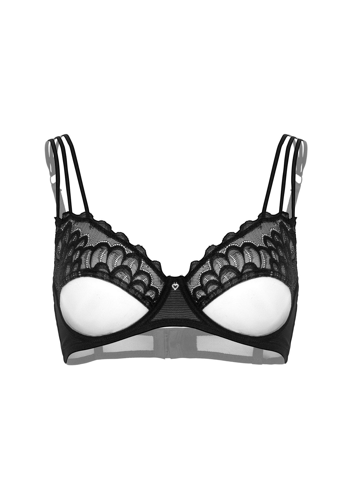 Unlined bra with faux underbust BLACK 75B - 5