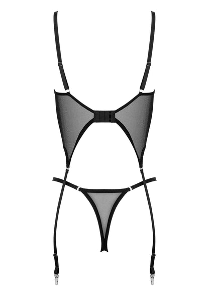 Corset And Thong CO103 BLACK L/XL - 4