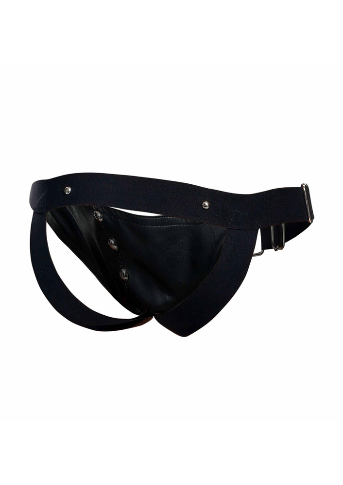 MOB Eroticwear Dngeon Cockring Jockstrap BLACK O/S - 1