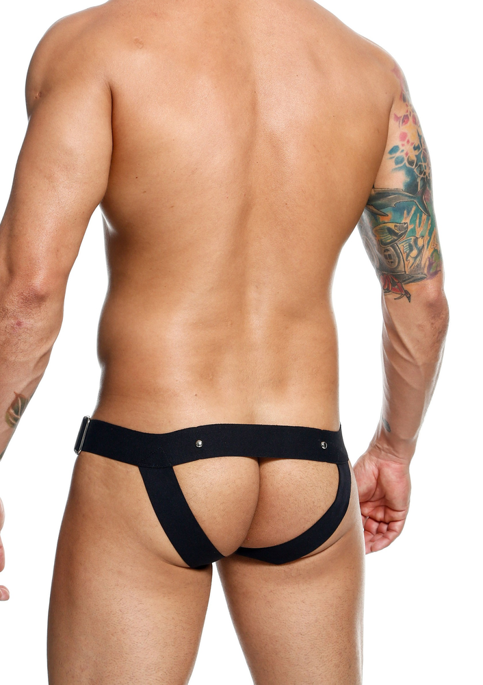 MOB Eroticwear Dngeon Cockring Jockstrap BLACK O/S - 0