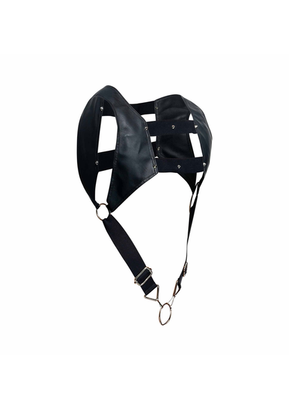 MOB Eroticwear Dngeon Top Cockring Harness BLACK O/S - 7