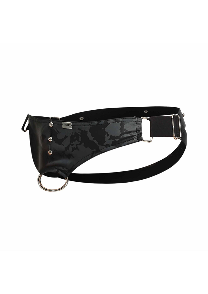 MOB Eroticwear Dngeon Cockring Jockstrap GREY O/S - 3