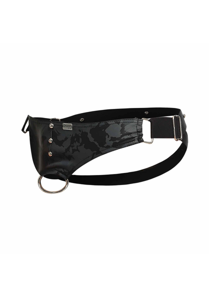 MOB Eroticwear Dngeon Cockring Jockstrap GREY O/S - 3