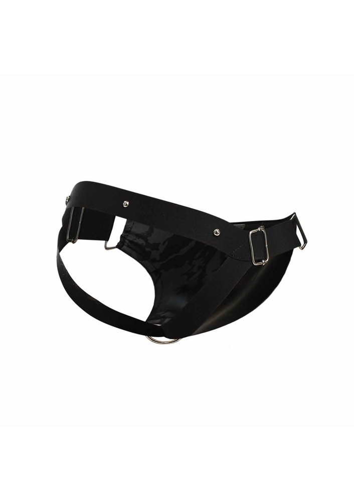 MOB Eroticwear Dngeon Cockring Jockstrap GREY O/S - 2