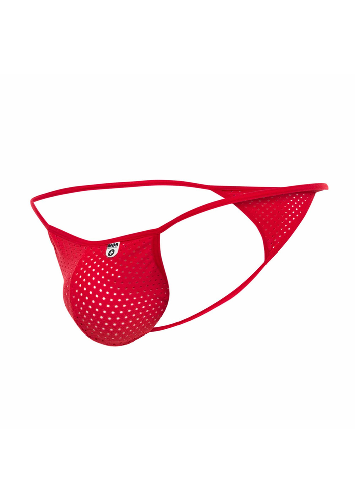 MOB Eroticwear Microfiber V-String RED S/M - 2