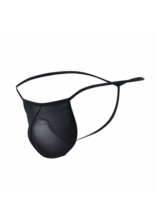 MOB Eroticwear Sheer T-Back Thong - Schwarz