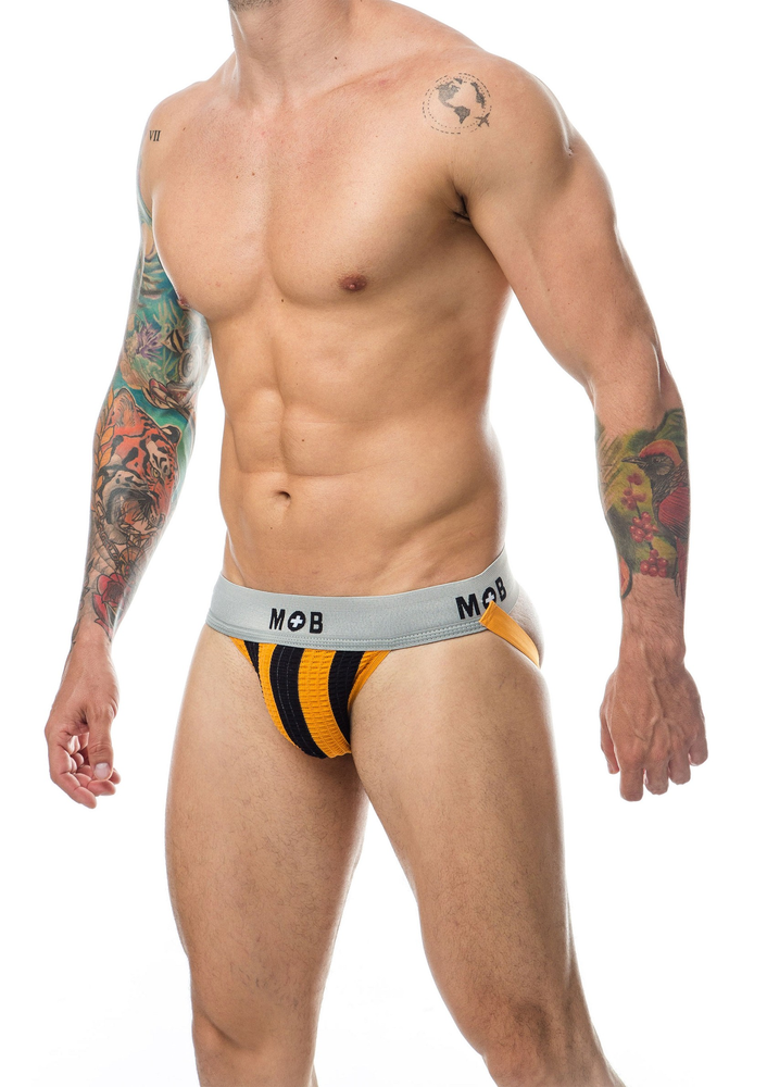 MOB Eroticwear Stripe Classic Jock ORANGE S - 2