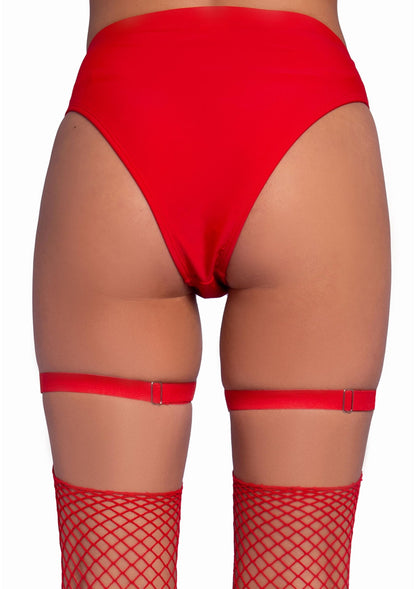 Studded Thigh High Garter with Mini Hearts RED O/S - 2