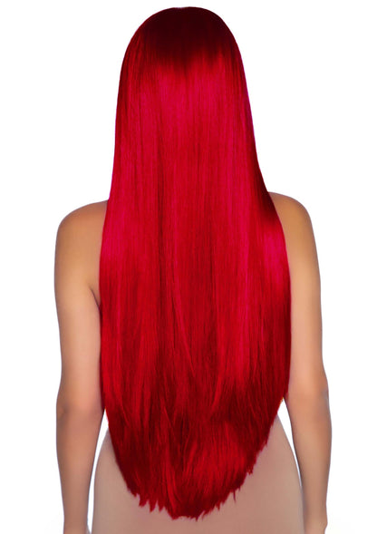 Long Straight Center Part Wig RED O/S - 3