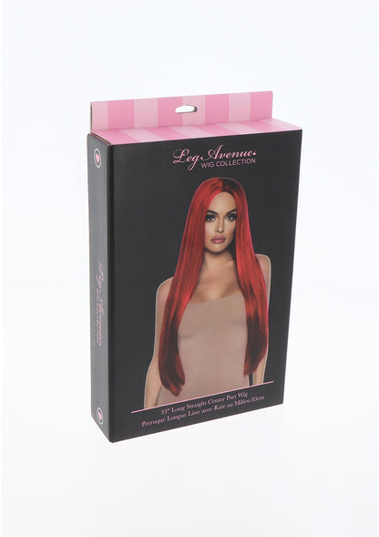 Long Straight Center Part Wig RED O/S - 2
