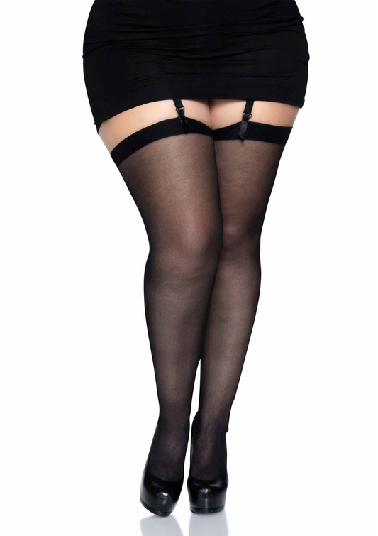 Leg Avenue Plus Size Sheer Stockings - Schwarz