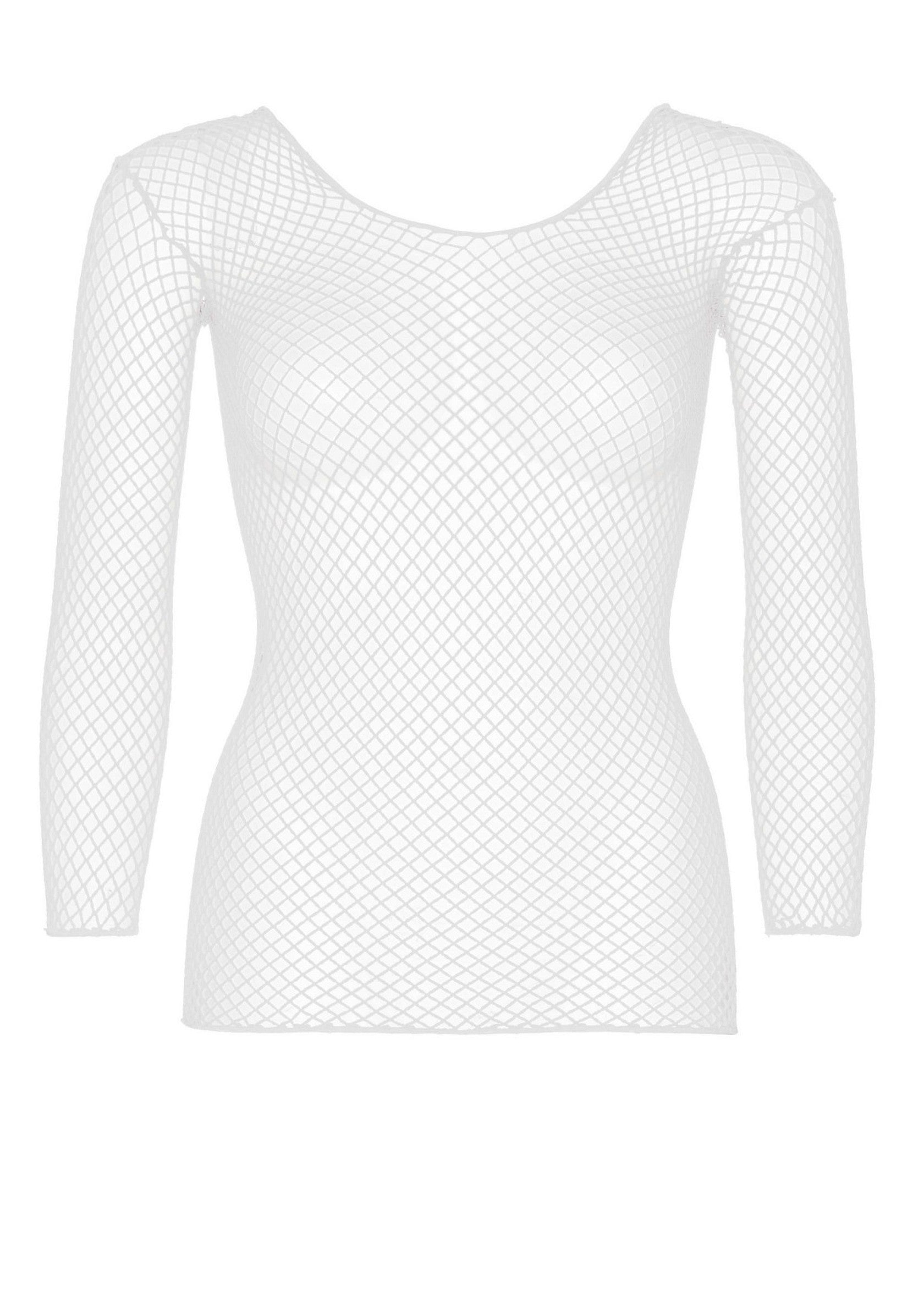 Leg Avenue Long Sleeves Fishnet Top WHITE O/S - 0
