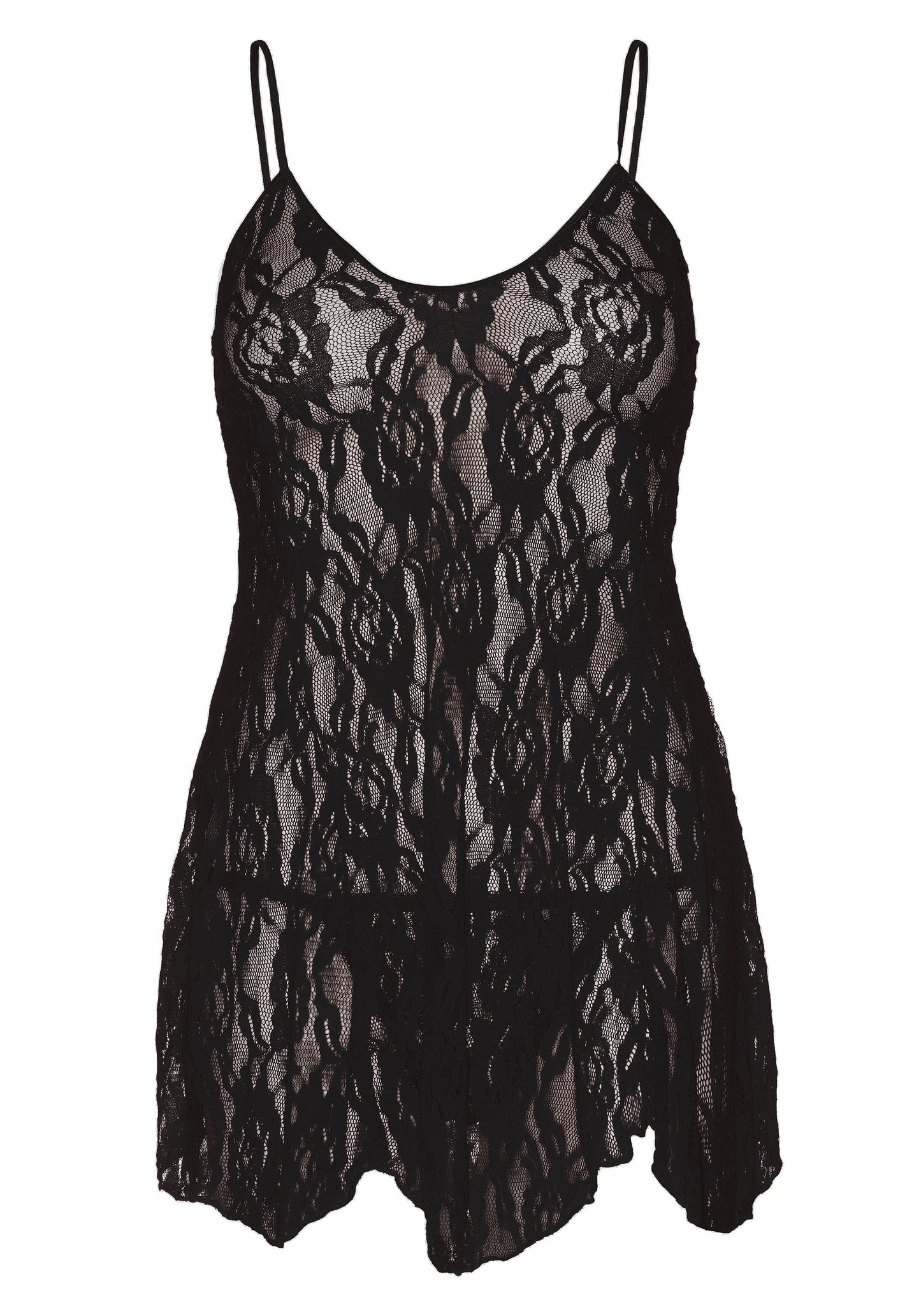 Leg Avenue Rose Lace Flair Chemise BLACK O/S - 0