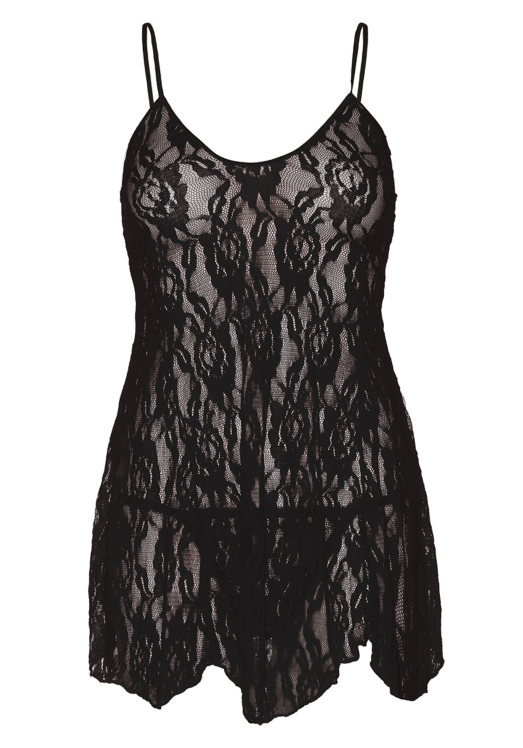Leg Avenue Rose Lace Flair Chemise BLACK O/S - 0