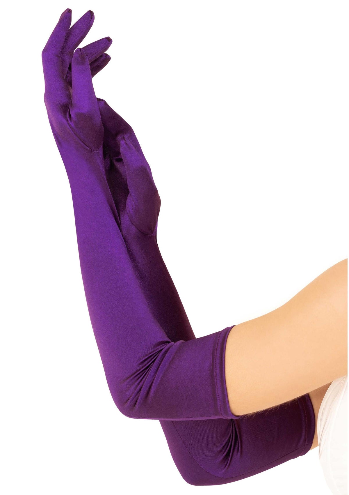 Extra Long Satin Gloves PURPLE O/S - 0
