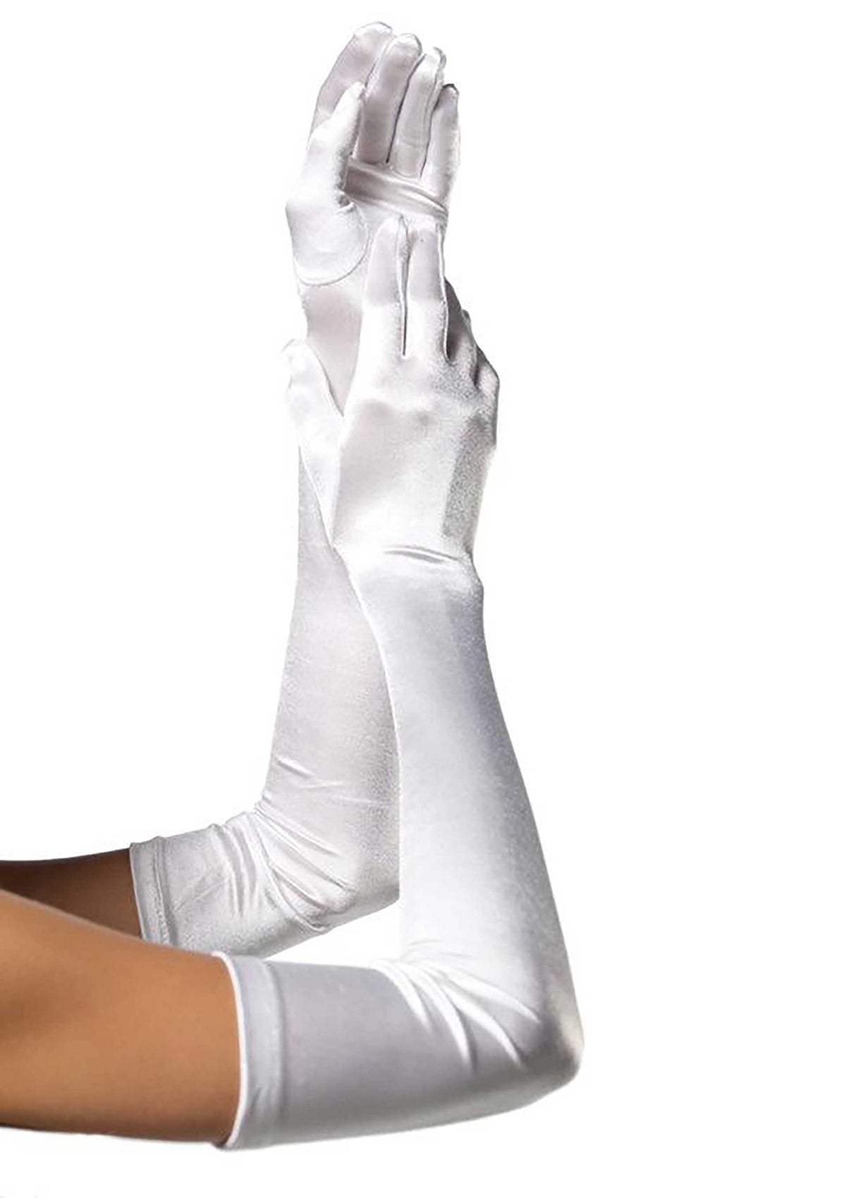 Extra Long Satin Gloves WHITE O/S - 0