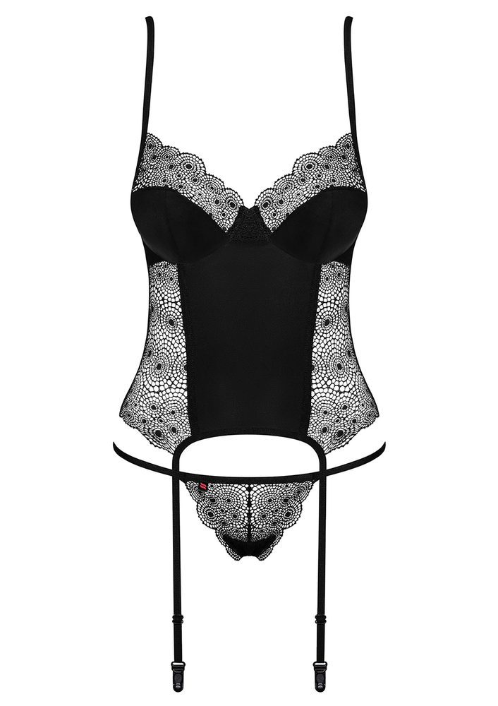 Obsessive Sharlotte Corset & Thong BLACK S/M - 7