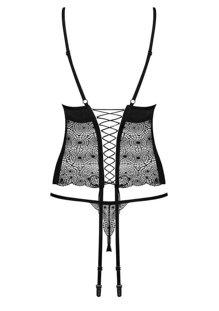 Obsessive Sharlotte Corset & Thong BLACK S/M - 2