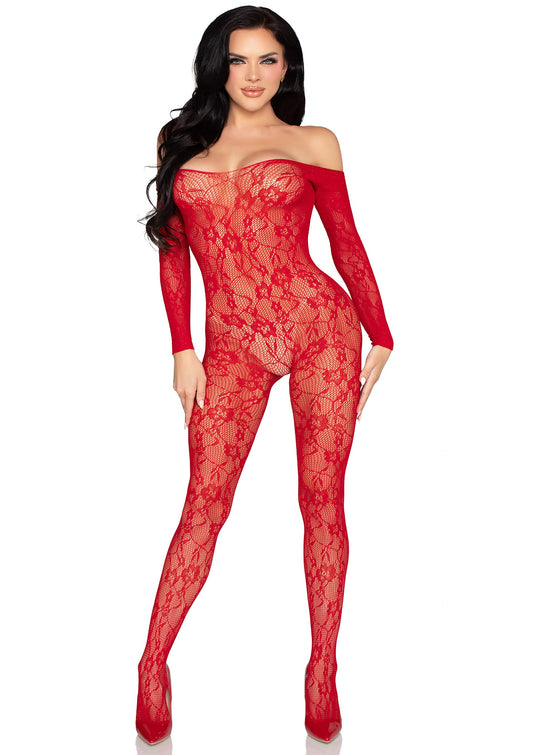 Lace Lingerie Bodystocking - Rot