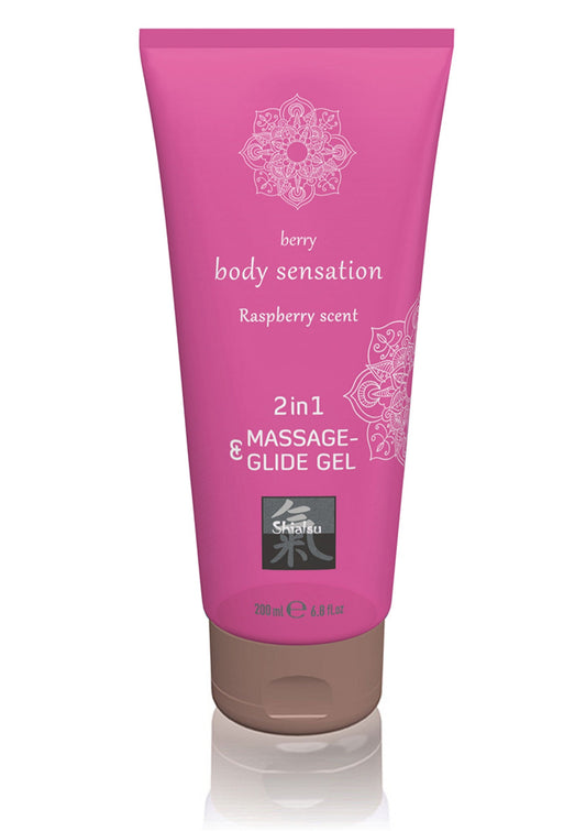 Shiatsu 2 in 1 Massage & Glide Gel - Himbeere