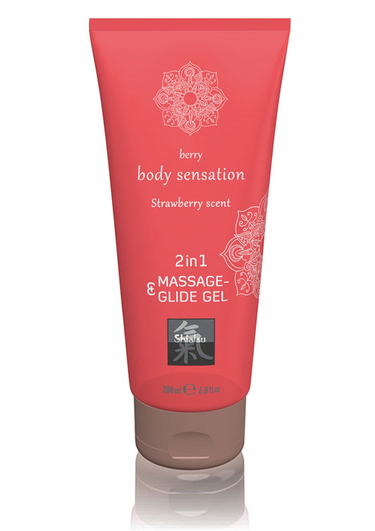 Shiatsu 2 in 1 Massage & Glide Gel - Erdbeere