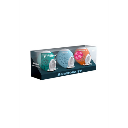 Masturbator Egg Set - Naughty, Savage, Crunchy - 3 Stuks Multicolor - 0