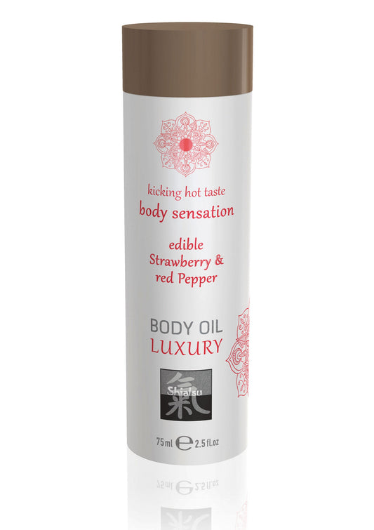 HOT Shiatsu Luxury Edible Body Oil - Erdbeere
