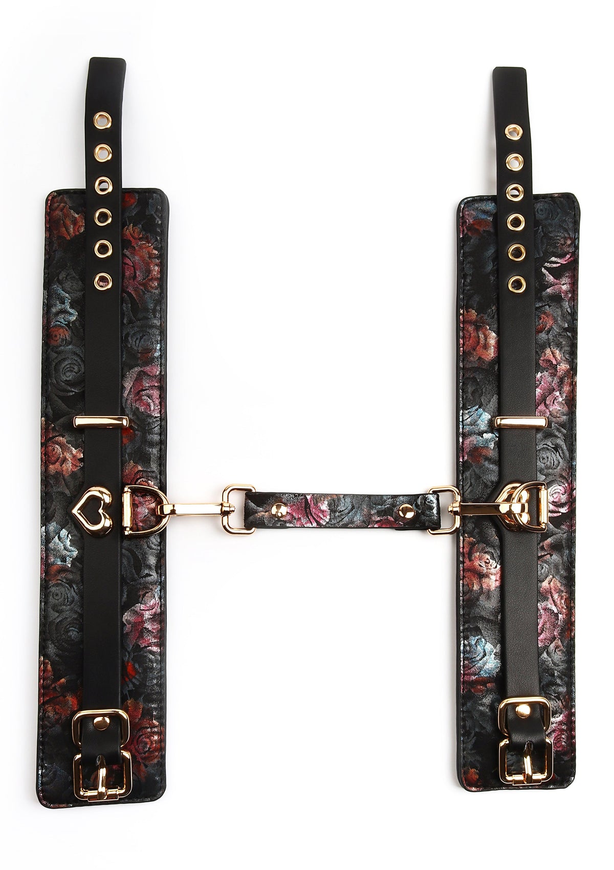 Floral Jacquard Ankle Cuffs BLACK - 1