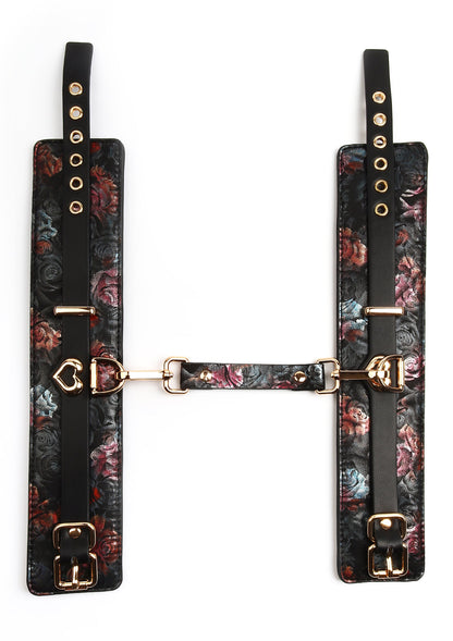 Floral Jacquard Ankle Cuffs BLACK - 1