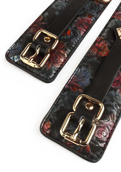 Floral Jacquard Ankle Cuffs BLACK - 4