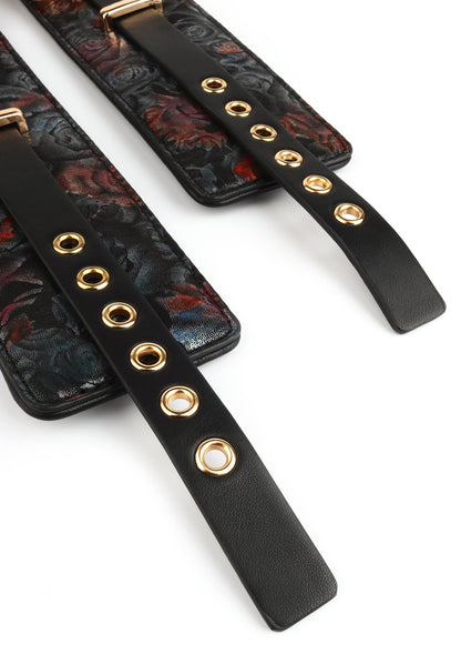 Floral Jacquard Ankle Cuffs BLACK - 5