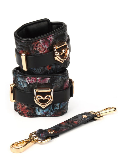 Floral Jacquard Ankle Cuffs BLACK - 6