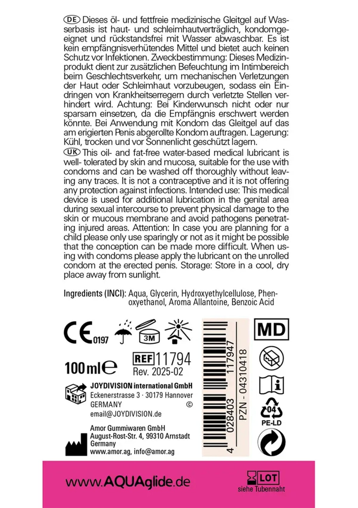 Aquaglide 100 ml RASPBERRY 100 - 1