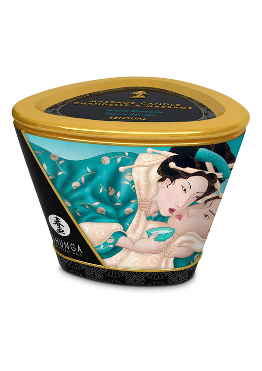 Shunga Massage Candle 170ml - Island Blossoms