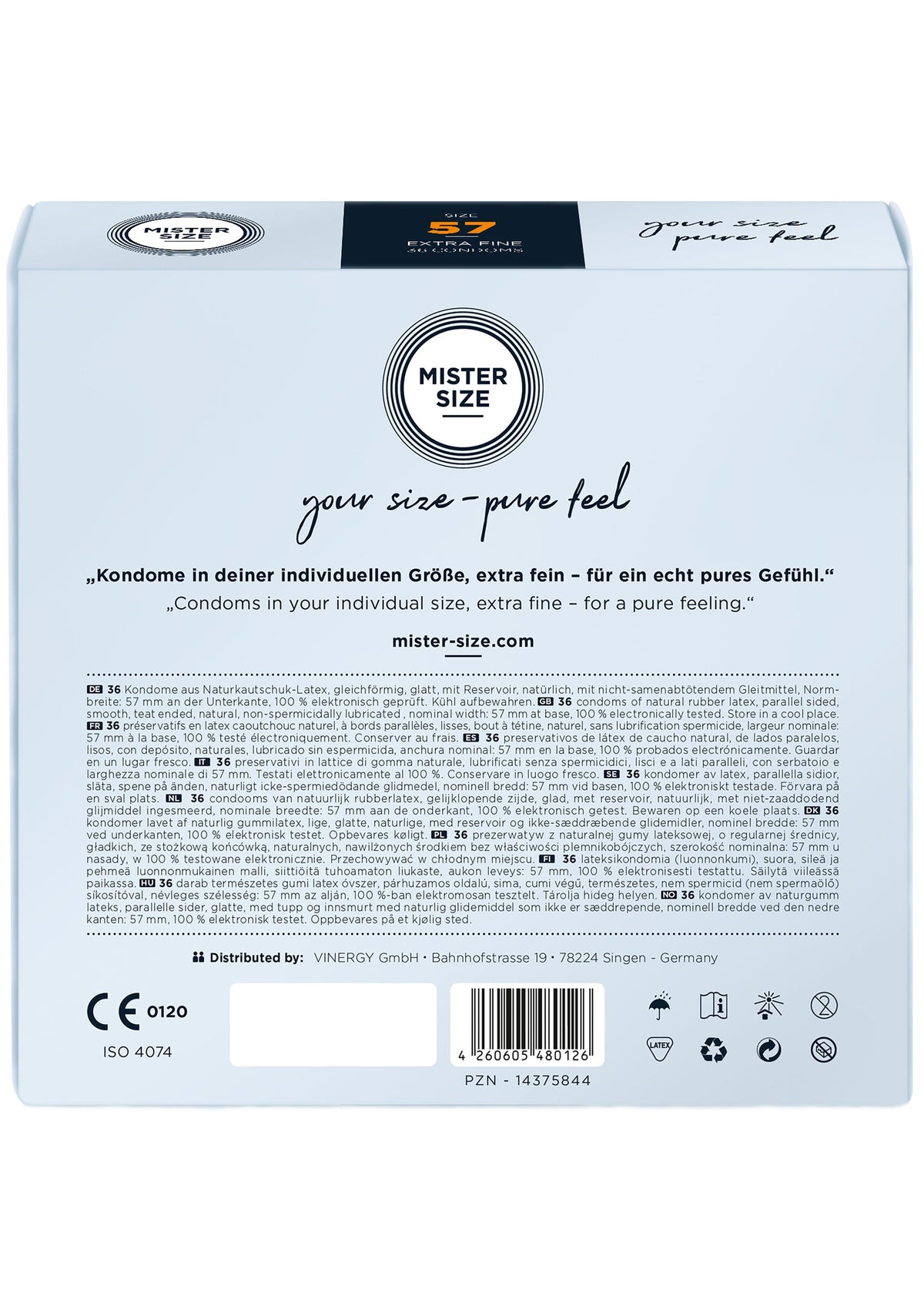 MISTER SIZE 57mm Condoms 36pcs NATUREL - 2